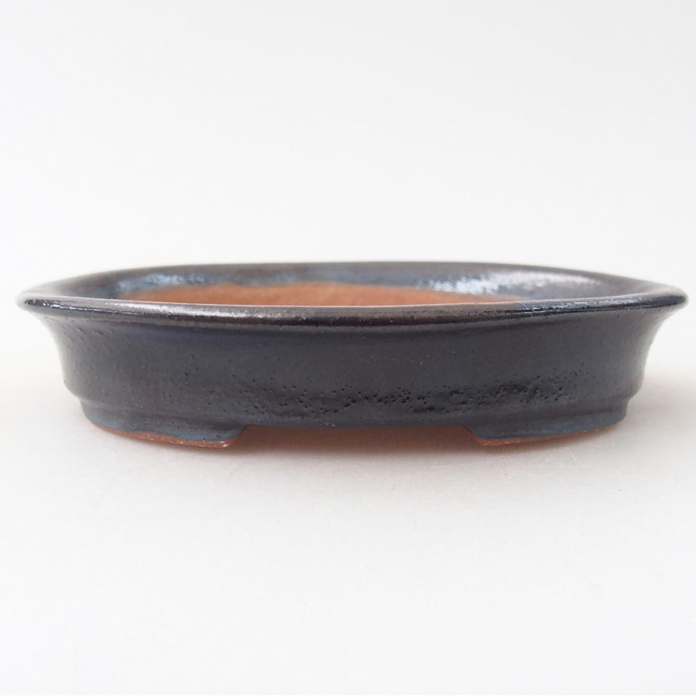 Kerámia bonsai tál 12,5 x 10,5 x 2 cm, fekete színben