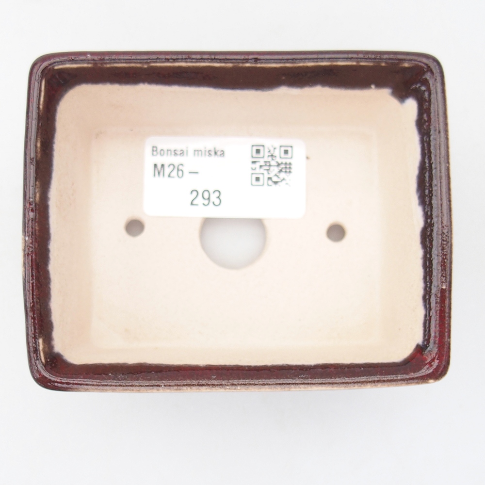 Mini bonsai tál 9 x 7 x 3,5 cm, piros színben