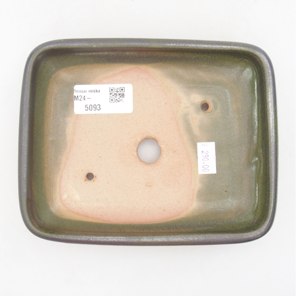 kerámia bonsai tál 17 x 14 x 3,5 cm, zöld