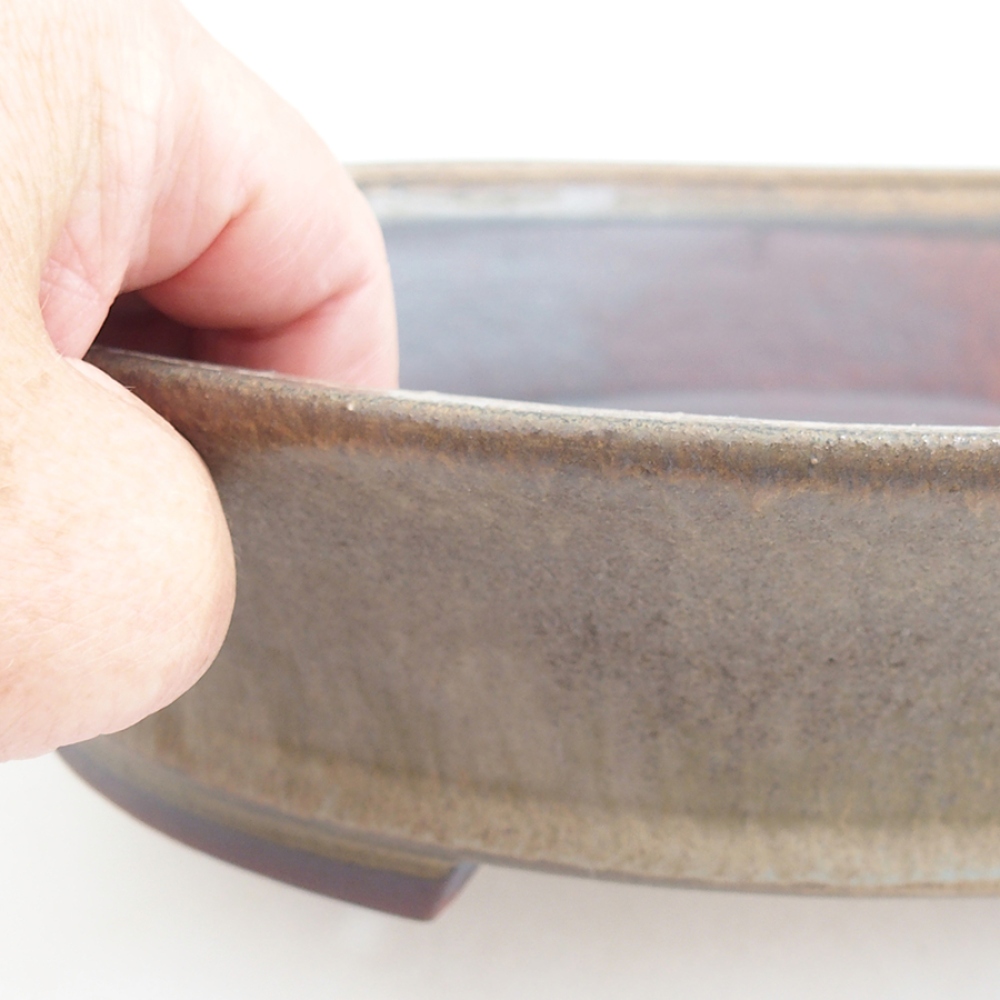 kerámia bonsai tál 27 x 24 x 6 cm, barna