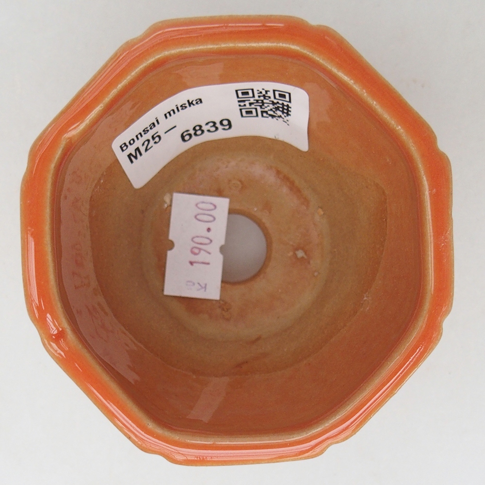 kerámia bonsai tál 7,5 x 7,5 x 6 cm, narancssárga