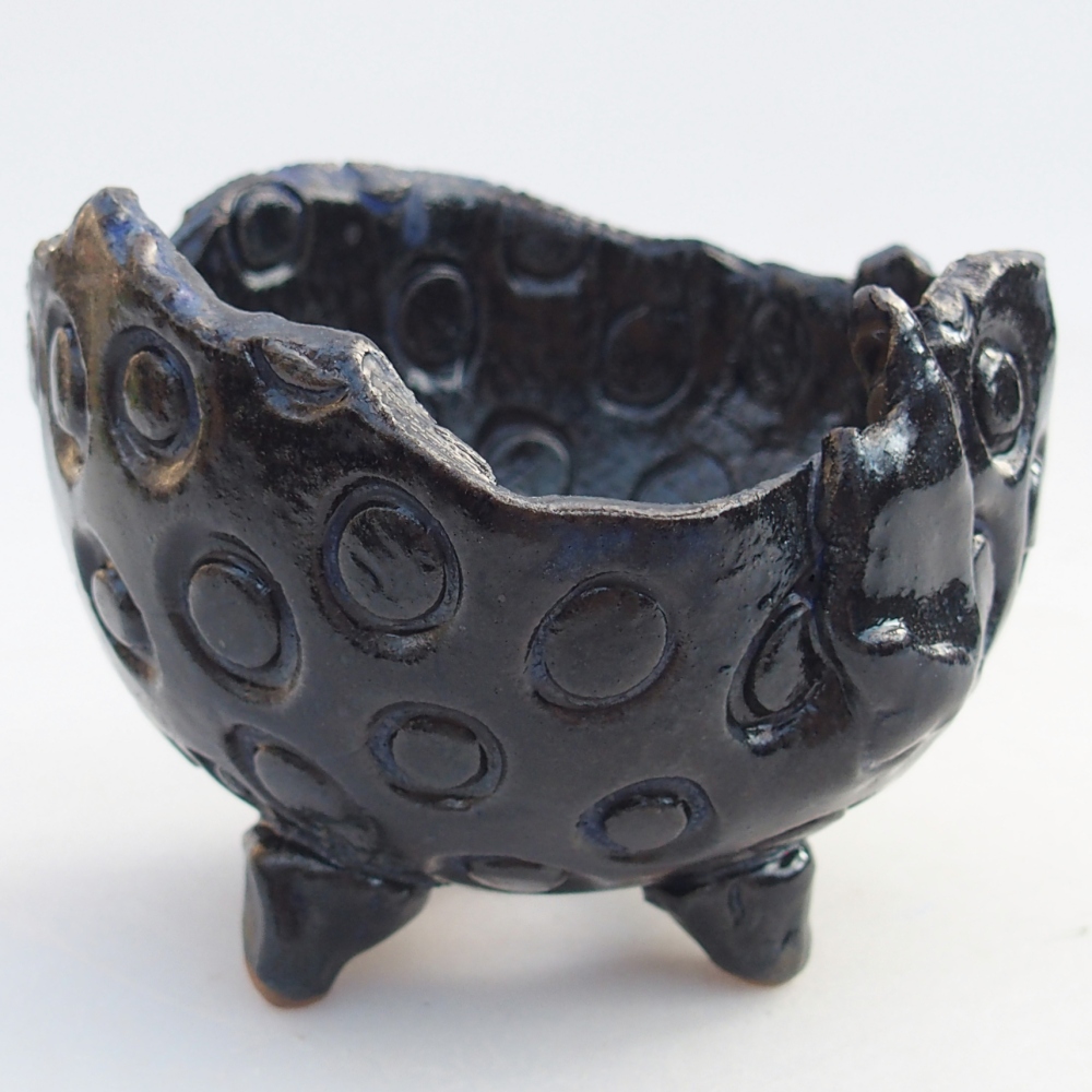 Kerámia kagyló 10 x 9,5 x 8 cm , kék színű