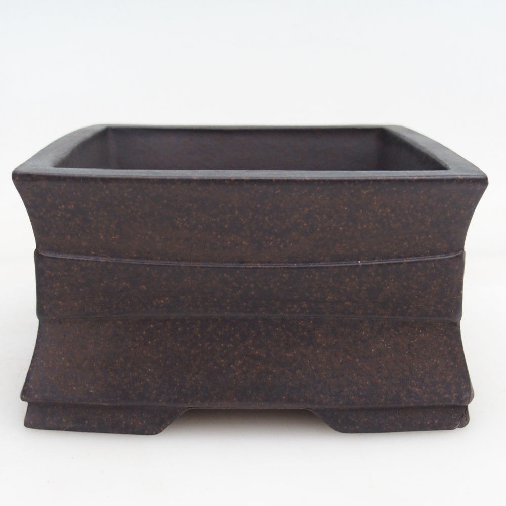 kerámia bonsai tál 12 x 12 x 6,5 cm, színe barnás okkersárga