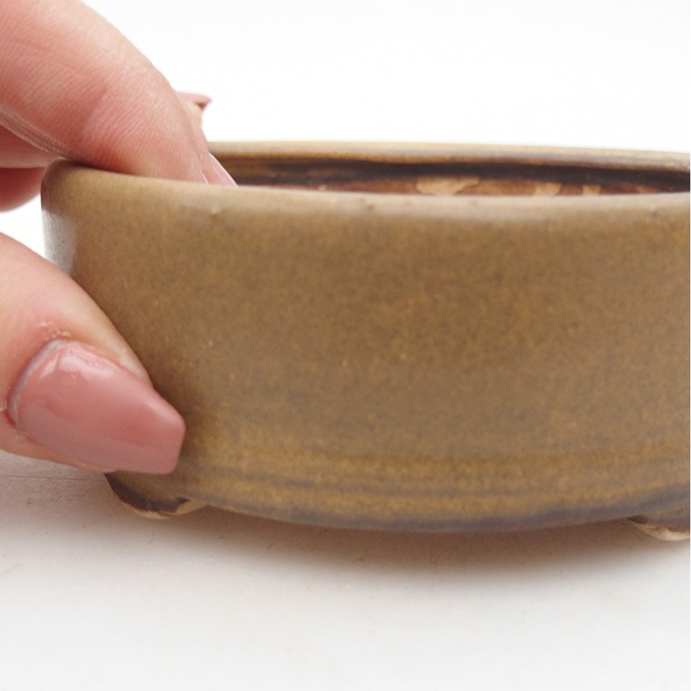 kerámia bonsai tál 9 x 9 x 3,5 cm, barna