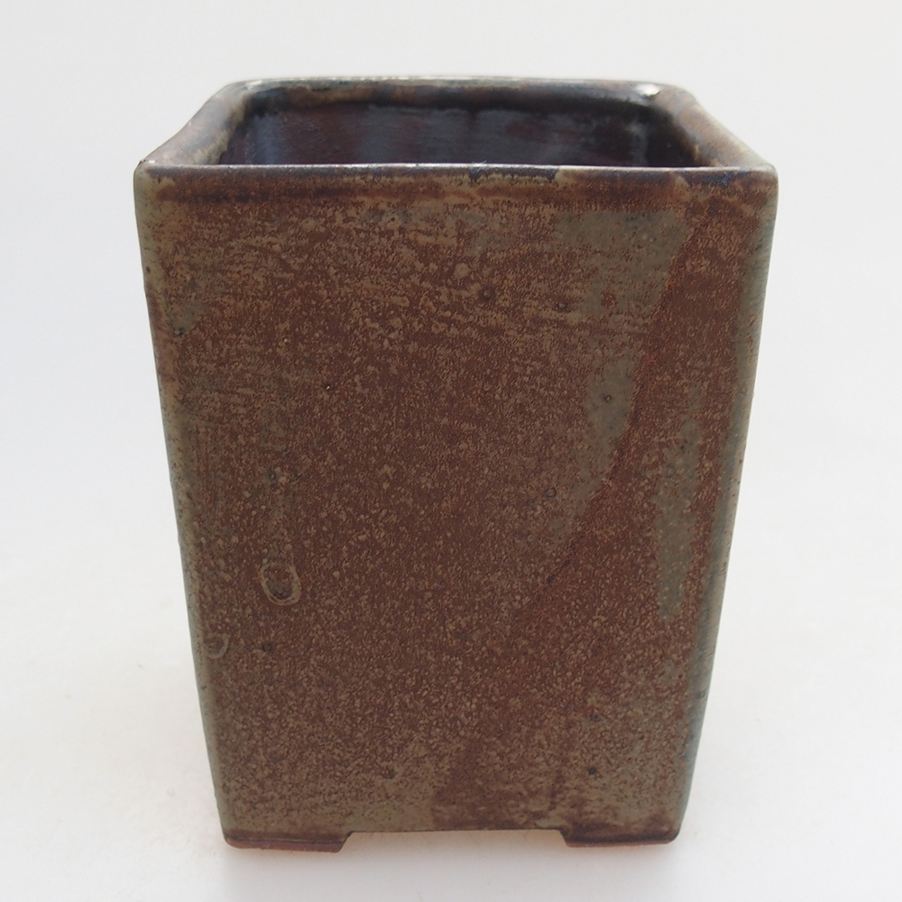 kerámia bonsai tál 7 x 7 x 9,5 cm, kék-barna színben