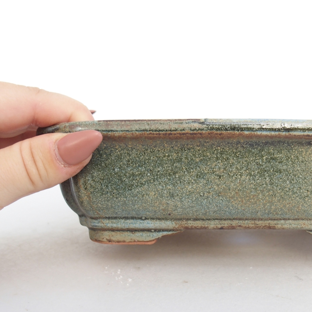 kerámia bonsai tál 18 x 13,5 x 5 cm, szürke