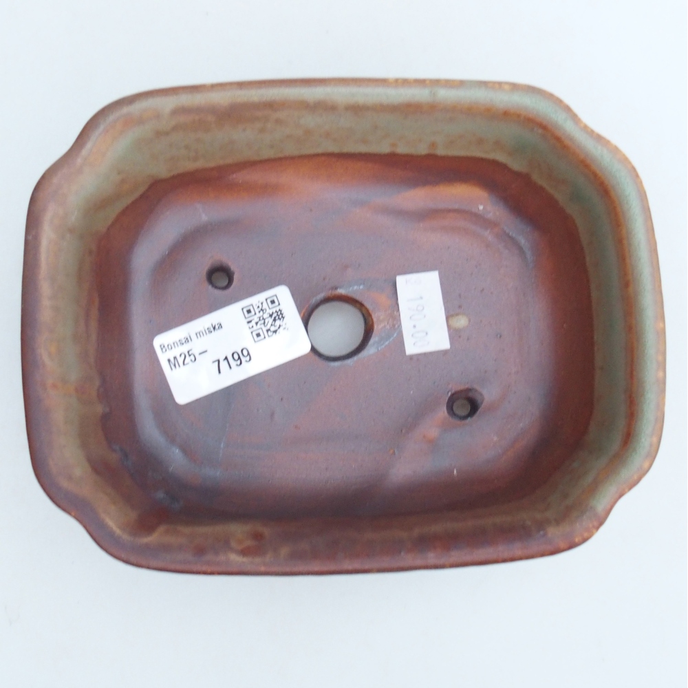 kerámia bonsai tál 16 x 12 x 5 cm, zöld