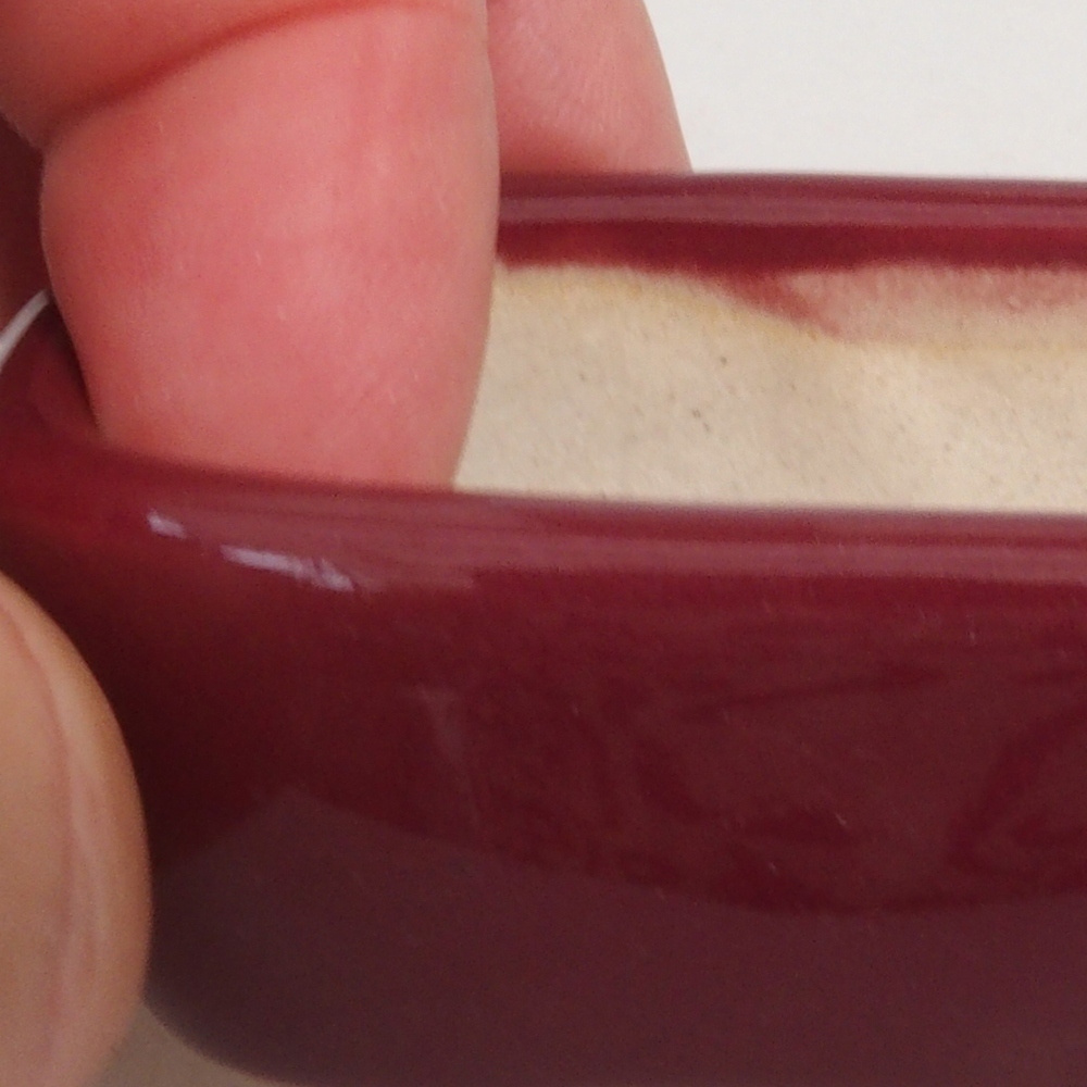 Mini bonsai tál 5,5 x 4,5 x 2 cm, bordó színben