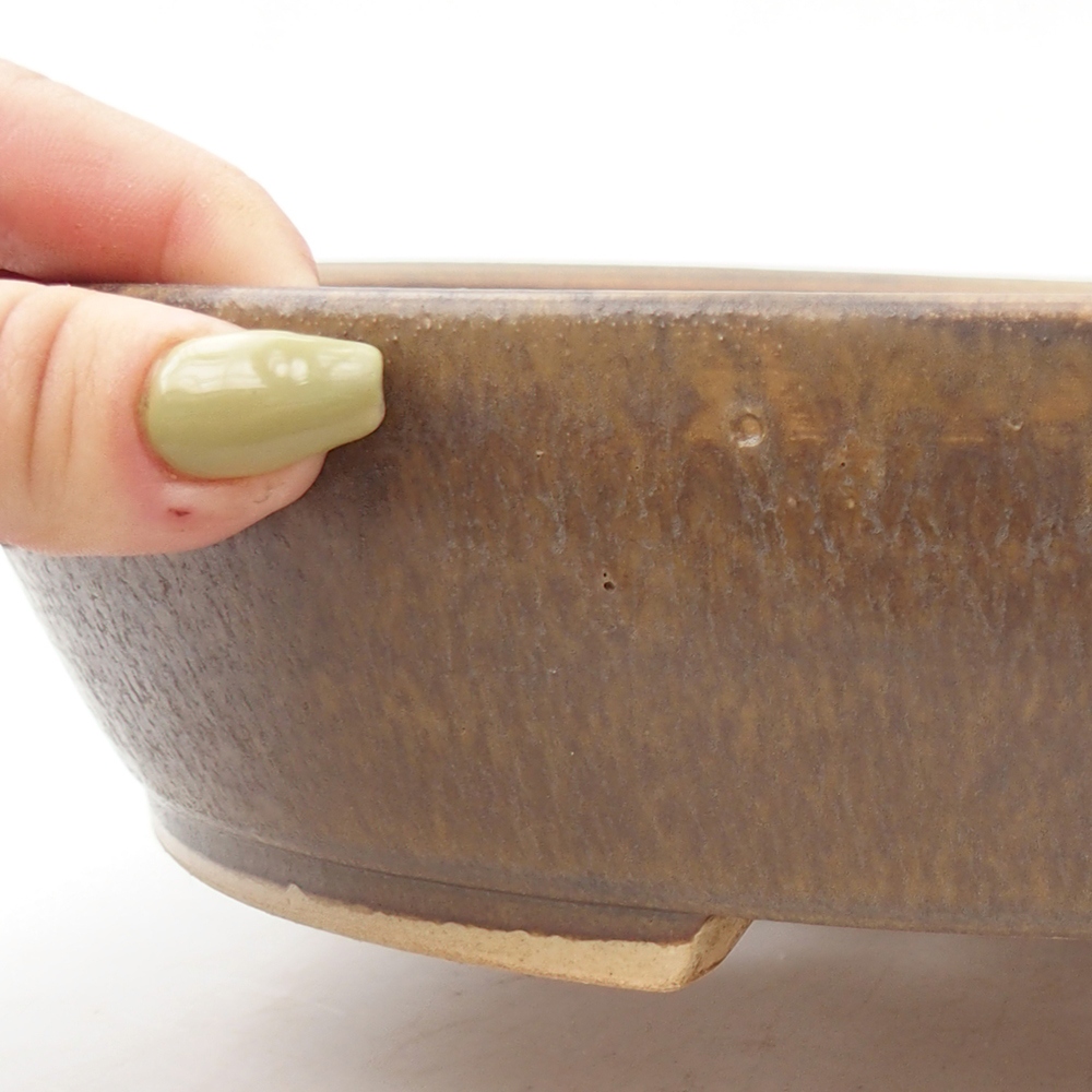 kerámia bonsai tál 24 x 28 x 6 cm, barna