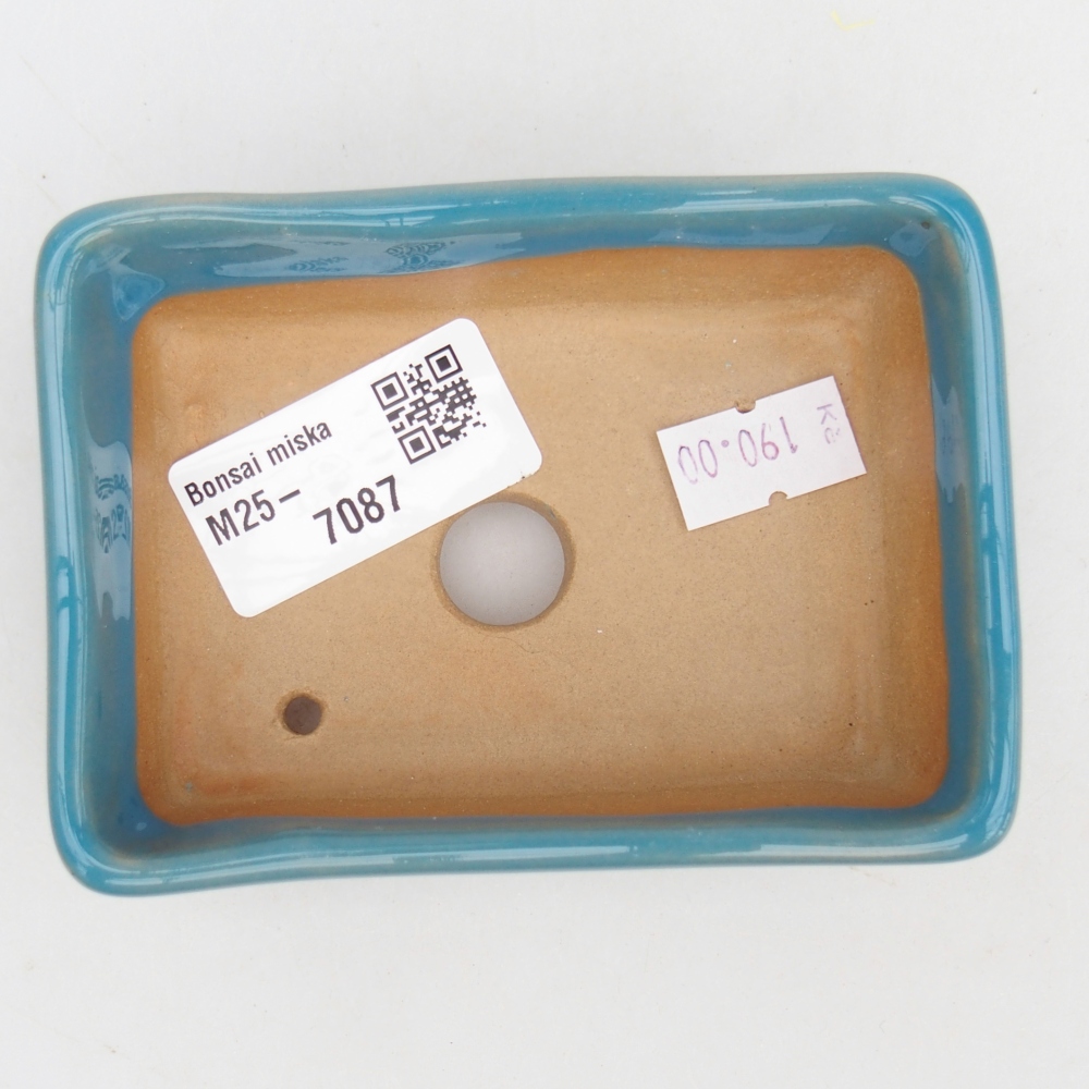 kerámia bonsai tál 10 x 7 x 3 cm, kék színben