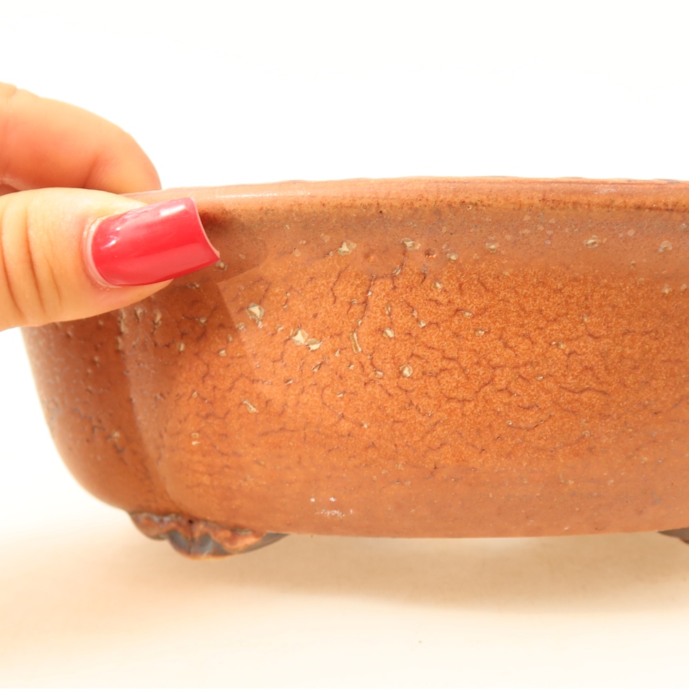 Kerámia bonsai-tál 18,5 x 16,5 x 6 cm, barna színű
