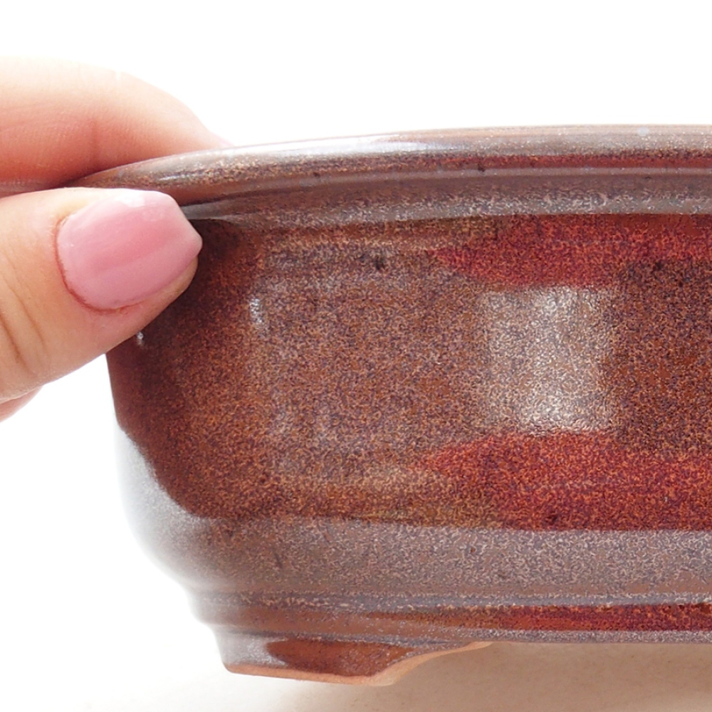 kerámia bonsai tál 18 x 14,5 x 6 cm, barna