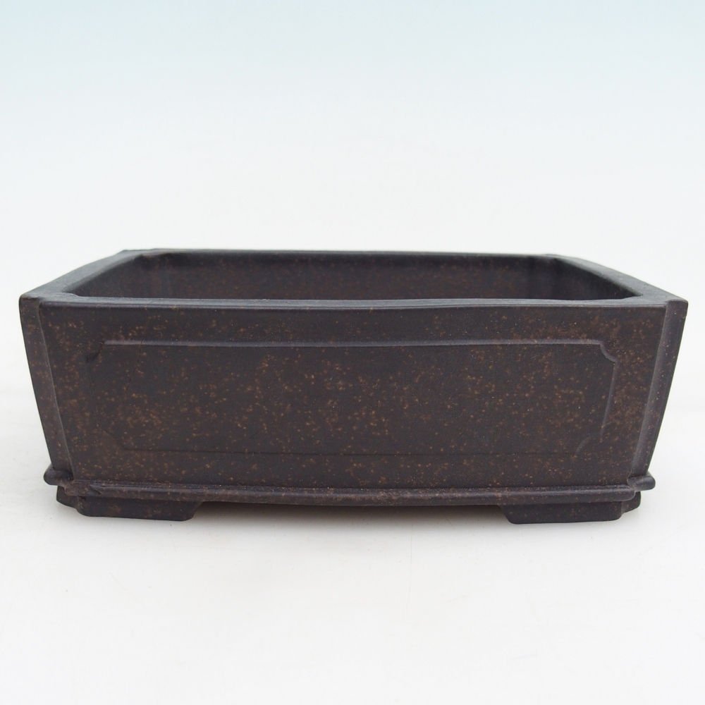 kerámia bonsai tál 15 x 11,5 x 5 cm, színe barnás okkersárga