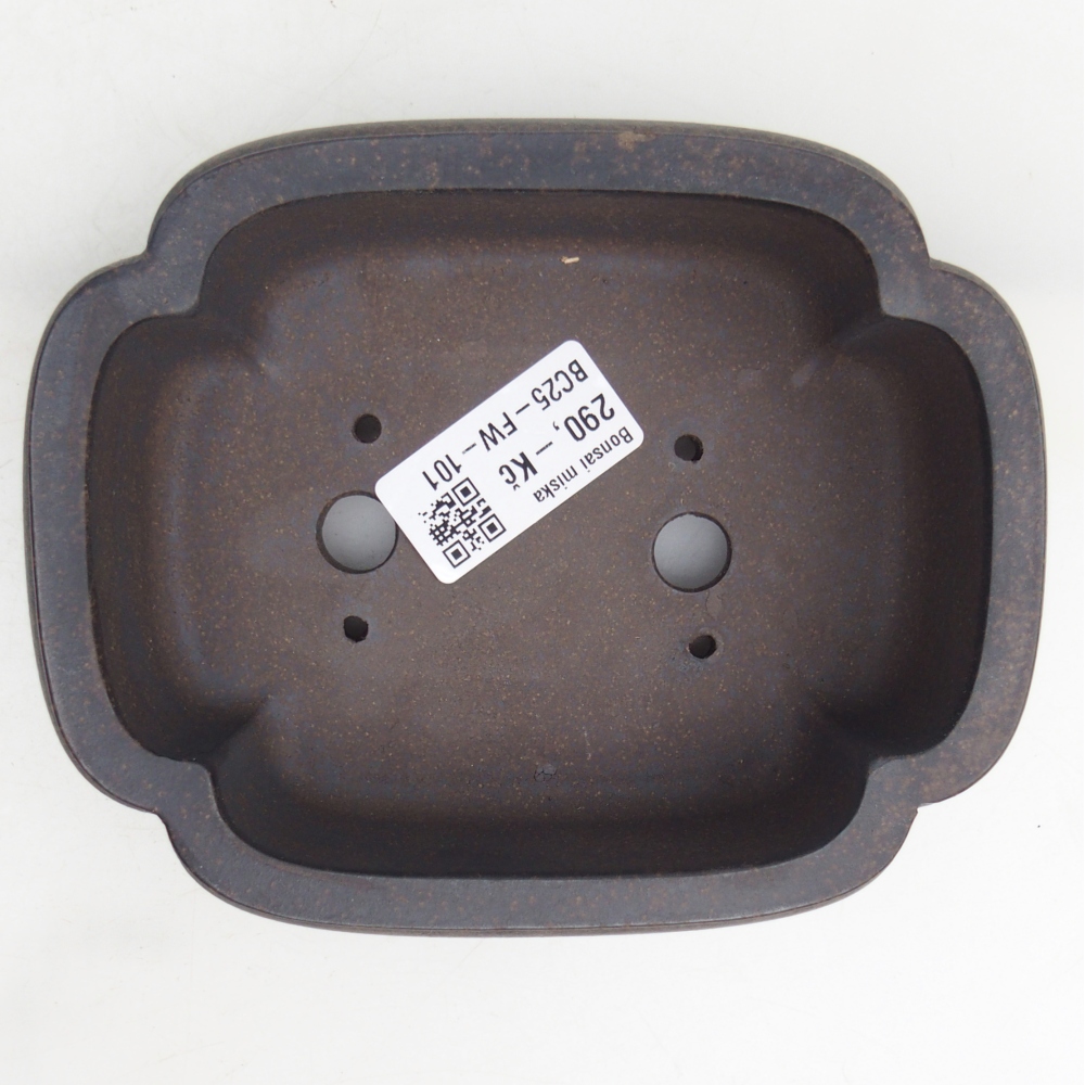 kerámia bonsai tál 14 x 11 x 4,5 cm, színe barnás okkersárga