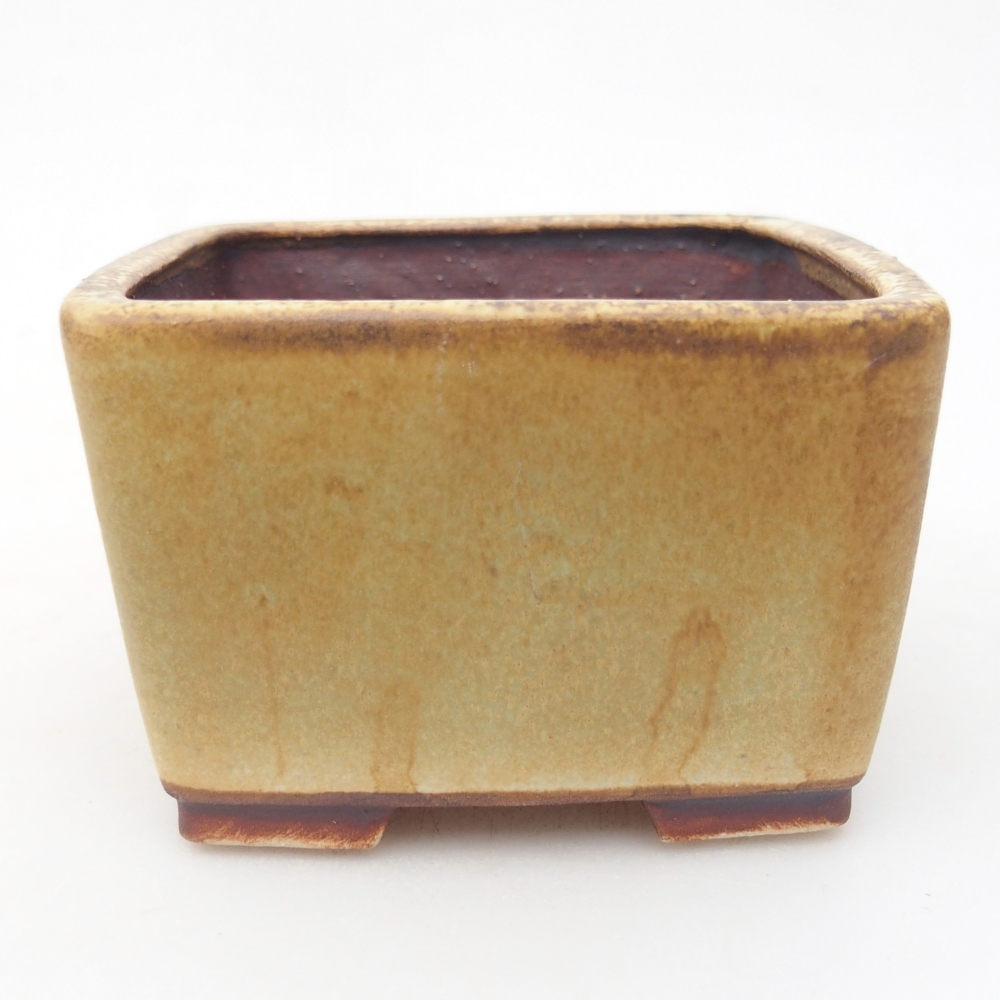 Kerámia bonsai tál 8,5 x 8,5 x 5,5 cm, zöld