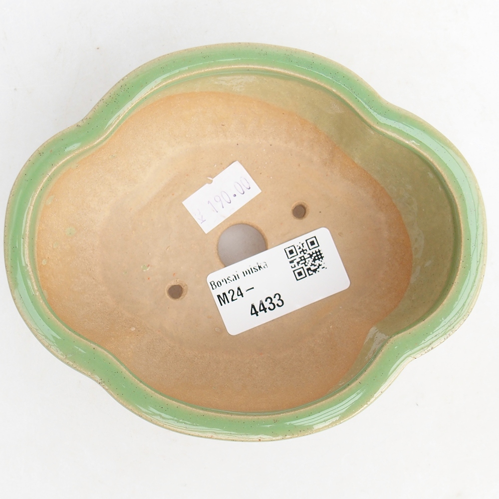 Bonsai kerámia tál 12,5 x 10,5 x 5 cm, zöld