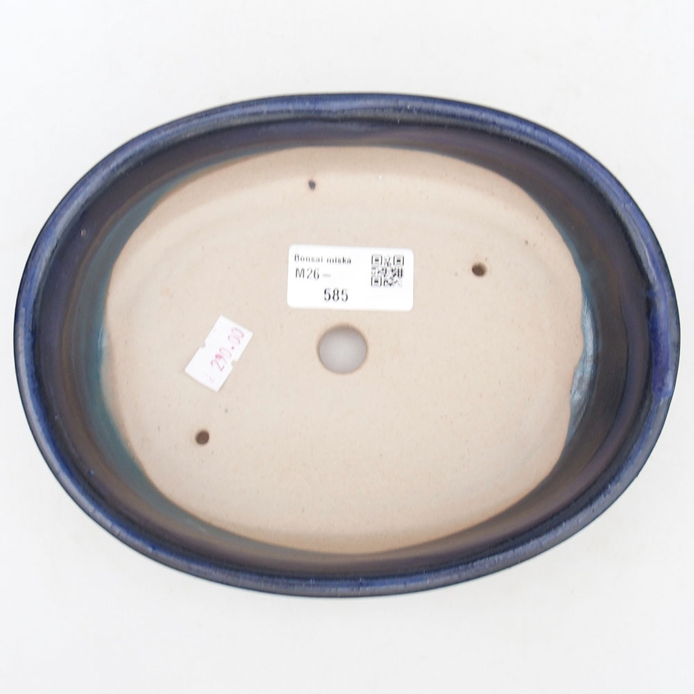 kerámia bonsai tál 19 x 14 x 5 cm, kék színben