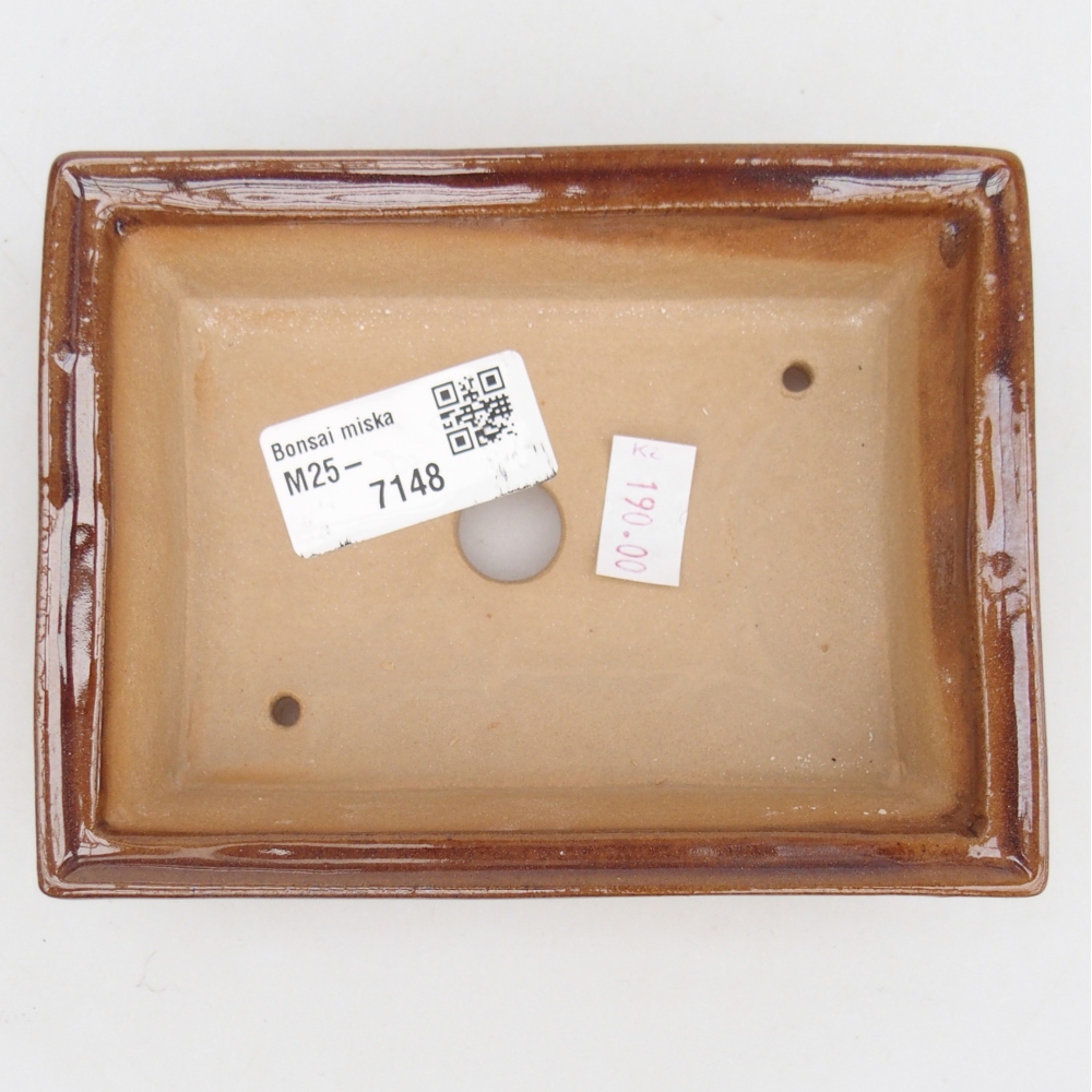 kerámia bonsai tál 13 x 10 x 4 cm, barna