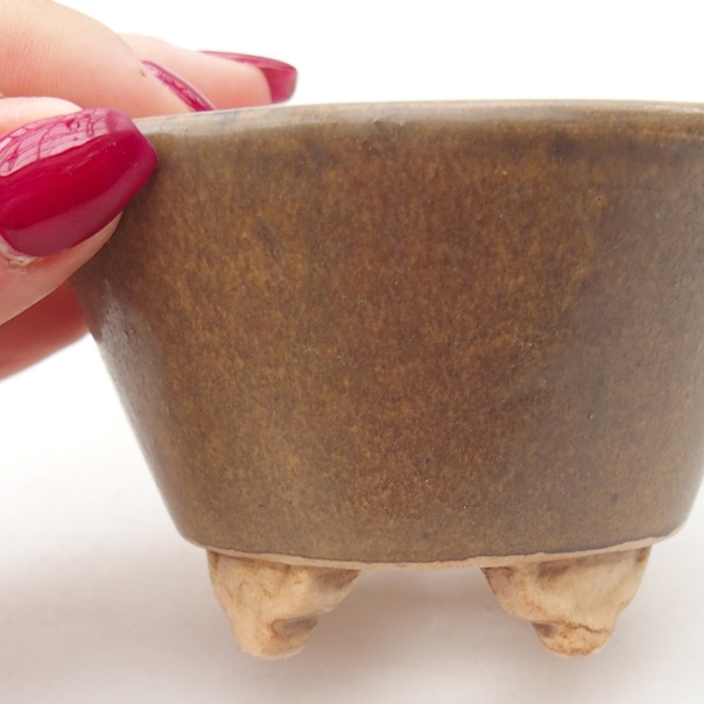 kerámia bonsai tál 8 x 8 x 5,5 cm, barna