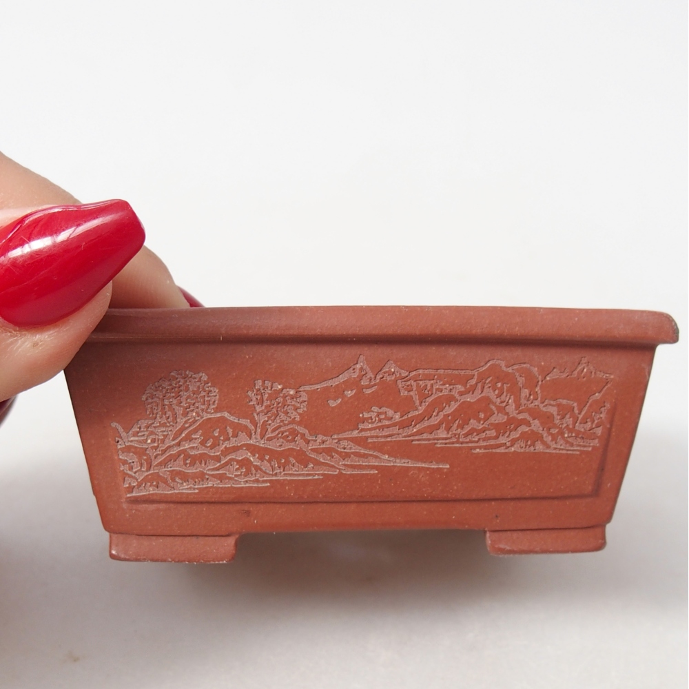 Mini bonsai tál 7,5 x 6,5 x 3 cm, téglaszínű, tégla színű