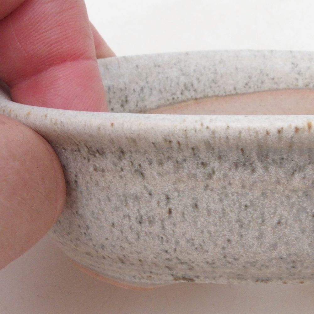 Bonsai tál H04 - 10,5 x 7,5 x 3 cm. - bézs színű