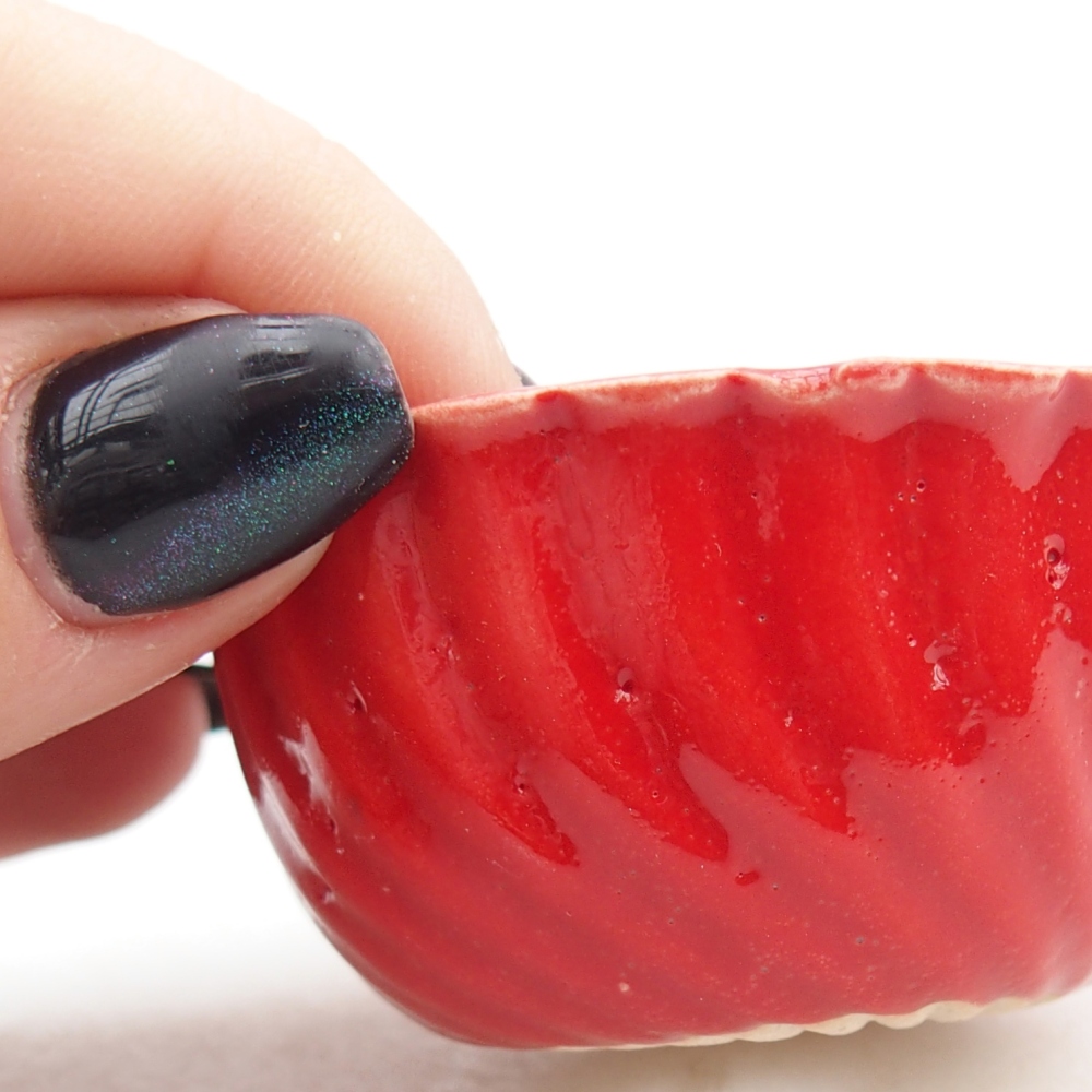 Mini bonsai tál 5,5 x 5,5 x 2,5 cm, piros színben