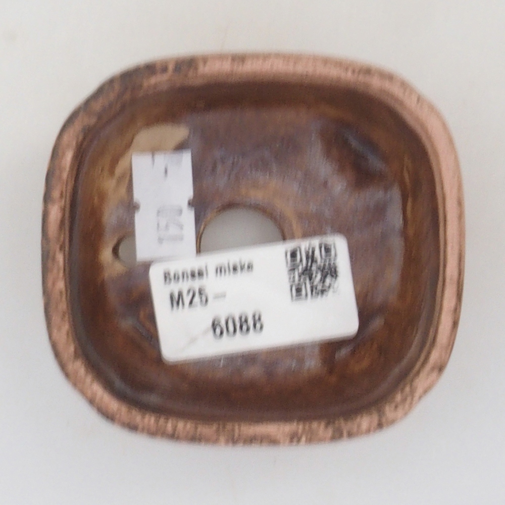 kerámia bonsai tál 10 x 8,5 x 4 cm, barna