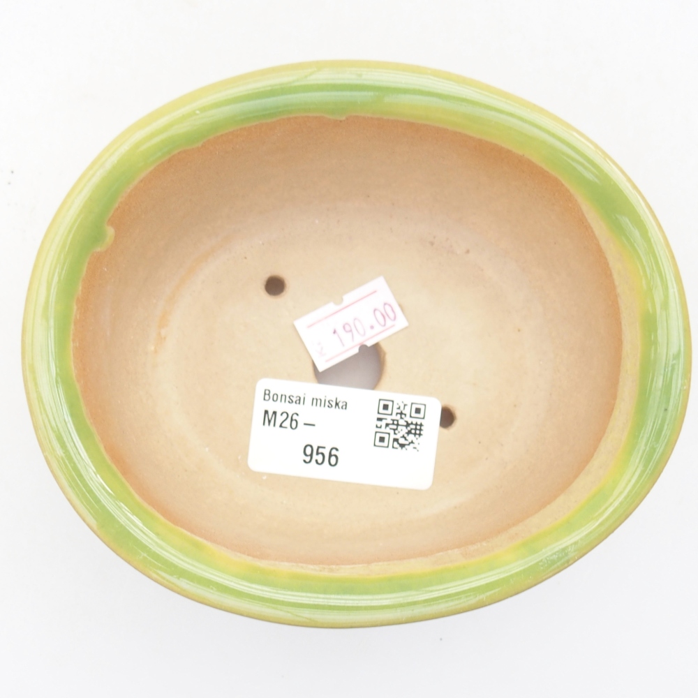 kerámia bonsai tál 12 x 10 x 5,5 cm, zöld