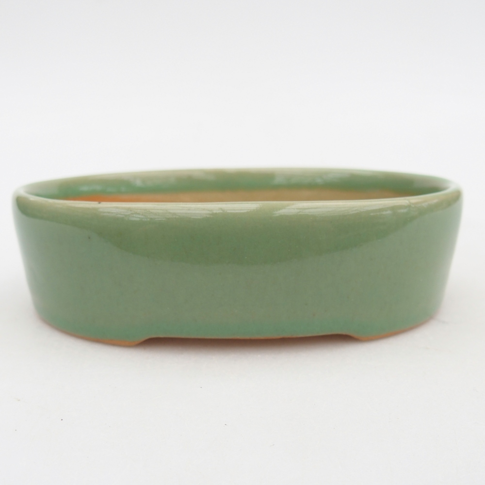 kerámia bonsai tál 12,5 x 10 x 3,5 cm, zöld