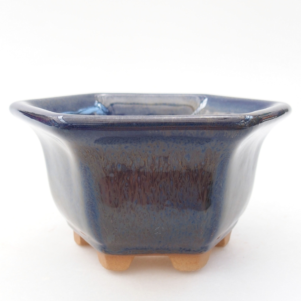 kerámia bonsai tál 10,5 x 9,5 x 5,5 cm, kék színben