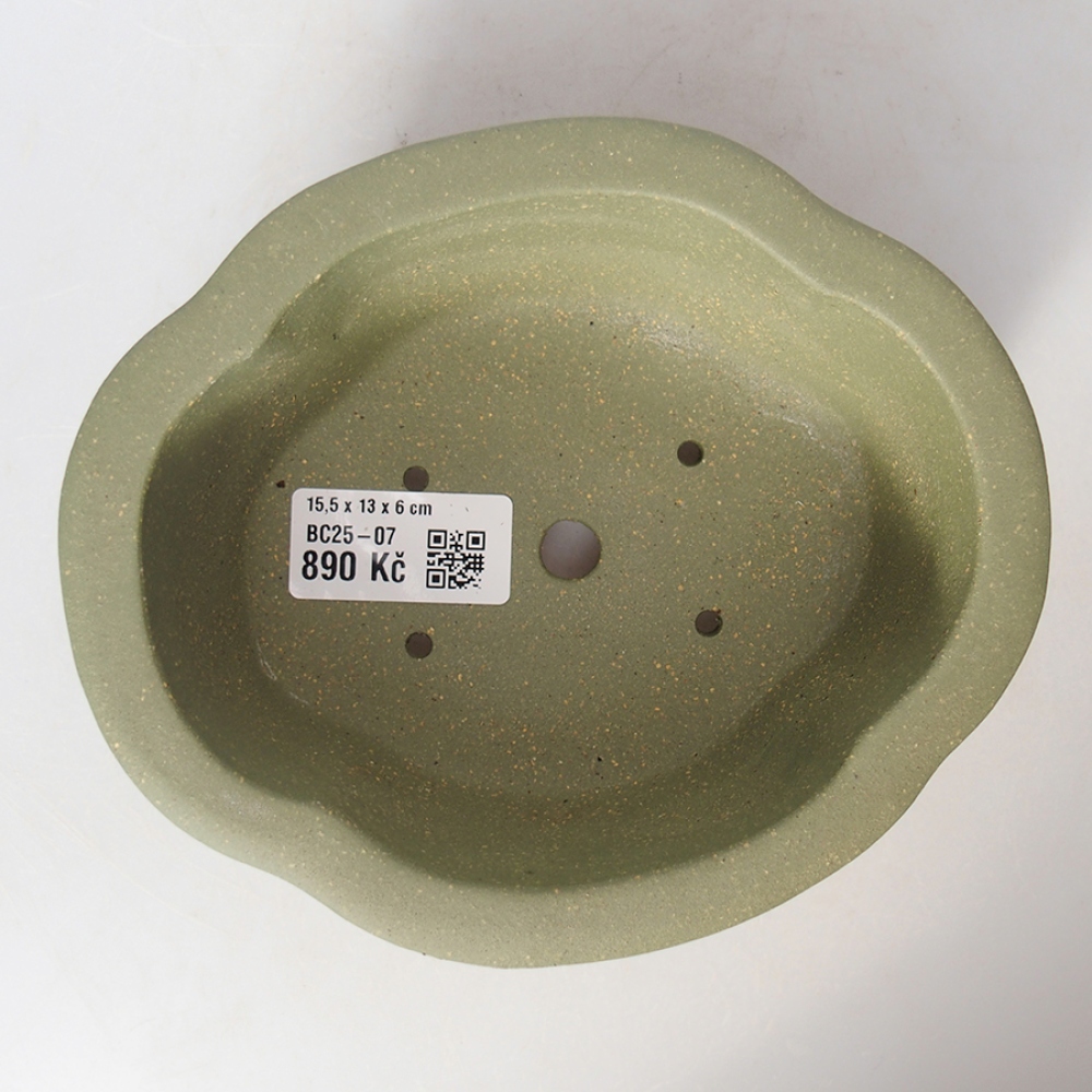 kerámia bonsai tál 15,5 x 13 x 6 cm, zöld