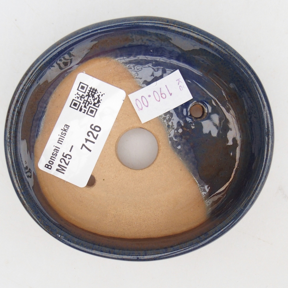 kerámia bonsai tál 9,5 x 8 x 3 cm, kék színben