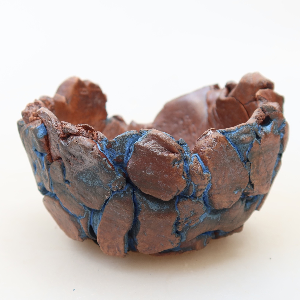 Kerámia héj, 9 x 8,5 x 5 cm, kék színű