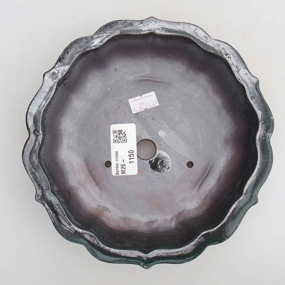 kerámia bonsai tál 18 x 18 x 4,5 cm, zöld