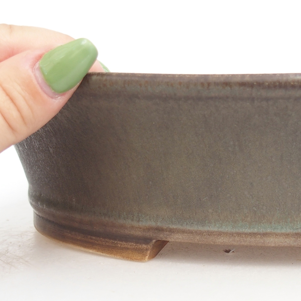 kerámia bonsai tál 28 x 25 x 6,5 cm, zöld