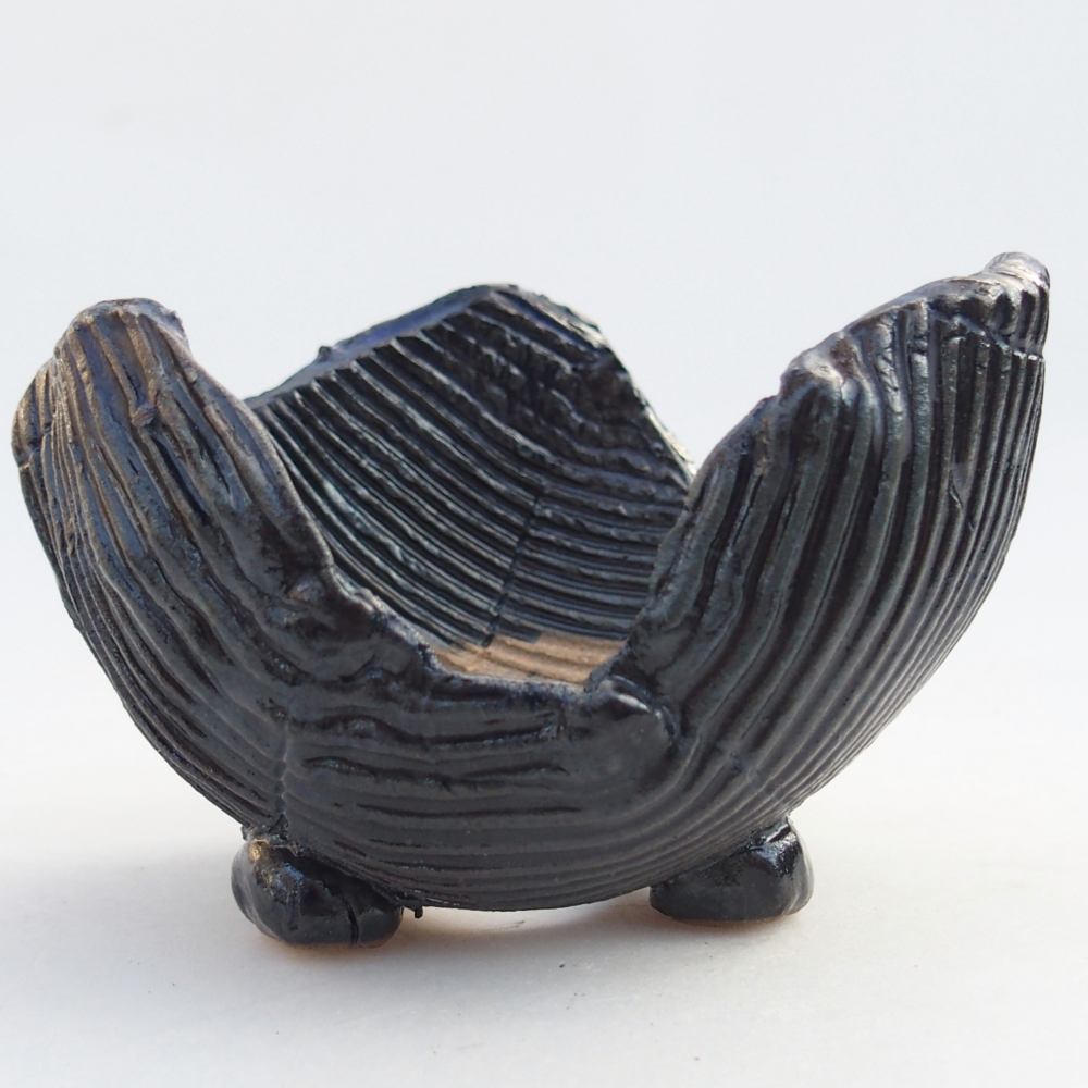 Kerámia kagyló 10,5 x 9,5 x 6,5 cm , kék színű