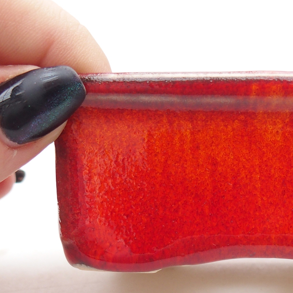 Mini bonsai tál 8,5 x 6,5 x 3,5 cm, piros színben