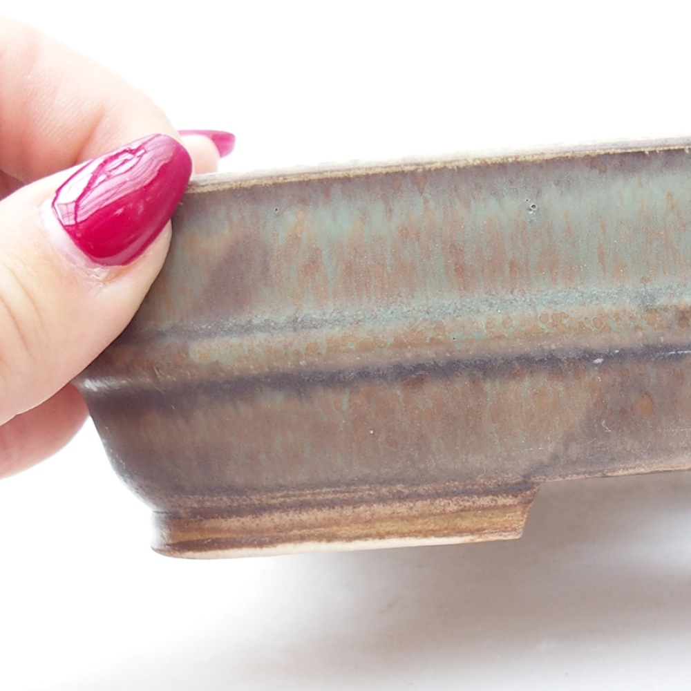 Kerámia bonsai tál 17,5 x 14 x 4,5 cm, zöld