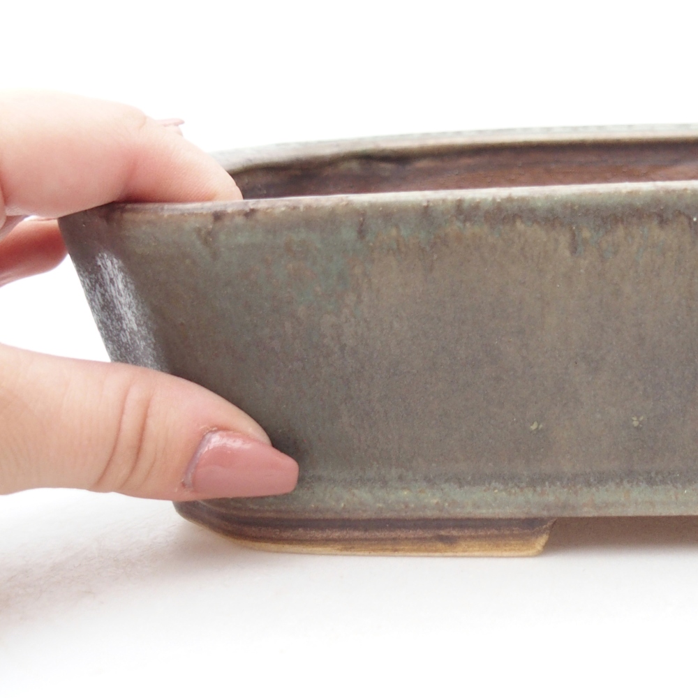 kerámia bonsai tál 25 x 21,5 x 6,5 cm, zöld