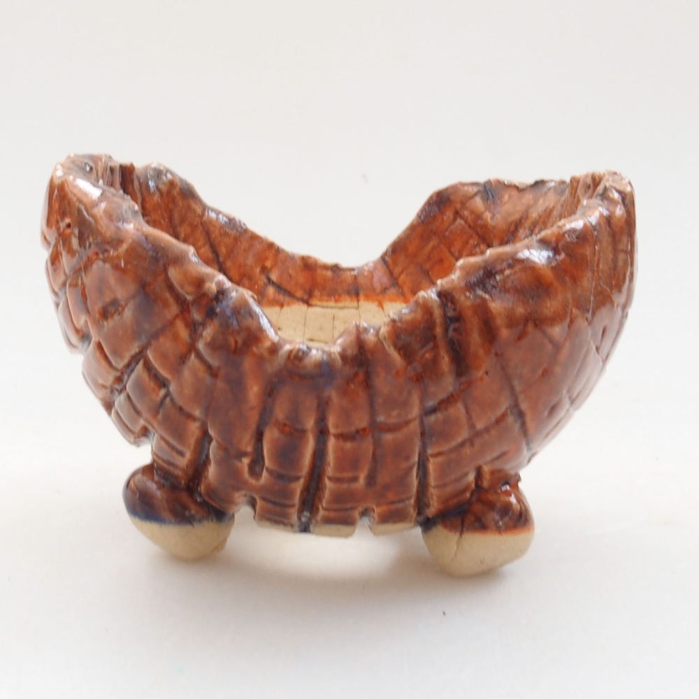 Kerámia kagyló 7,5 x 7 x 6 cm , barna színű