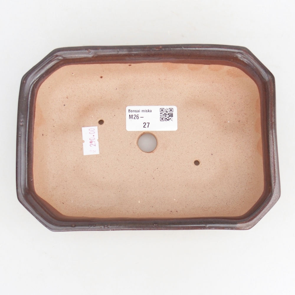 Kerámia bonsai tál 18,5 x 13,5 x 4,5 cm, barna