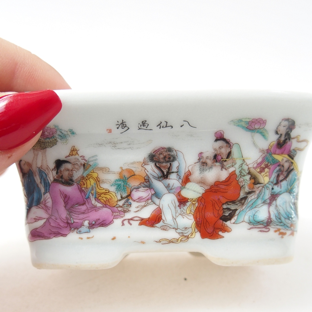 Mini bonsai tál 10 x 7,5 x 4 cm, fehér színben