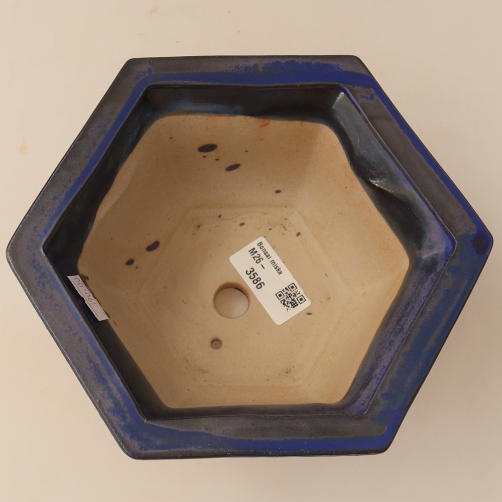 kerámia bonsai tál 18,5 x 16,5 x 9 cm, kék színben