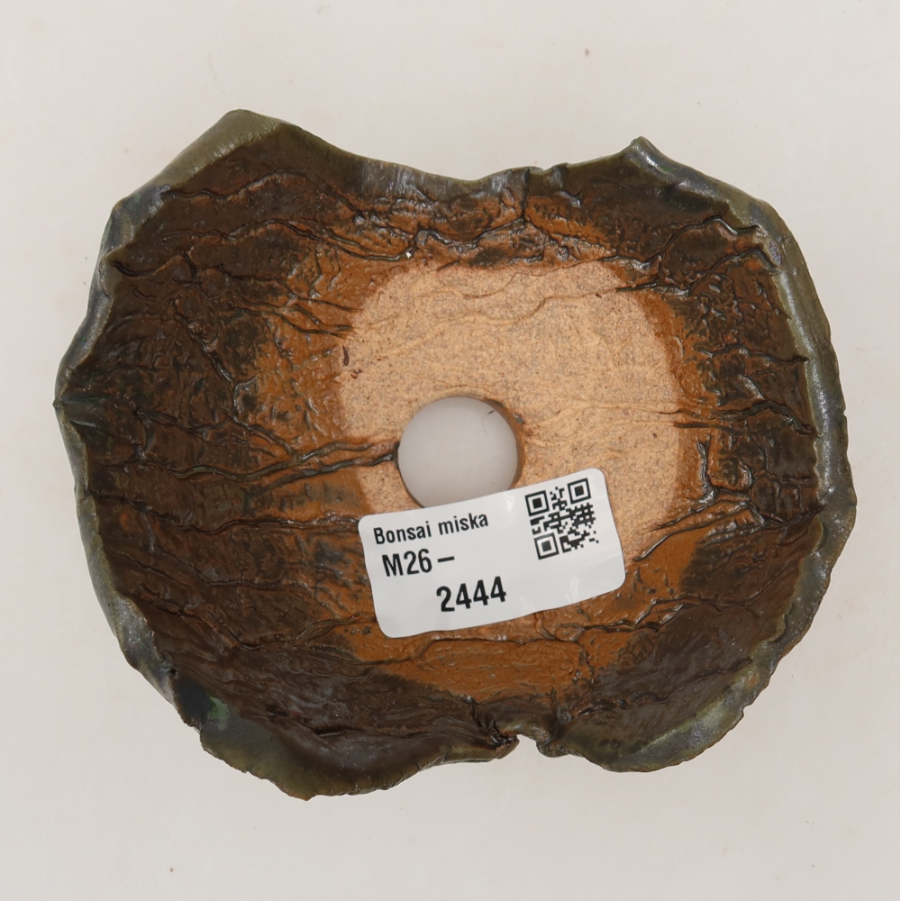 Kerámia héj  10,5 x 8,5 x 6 cm, szín: barnazöld