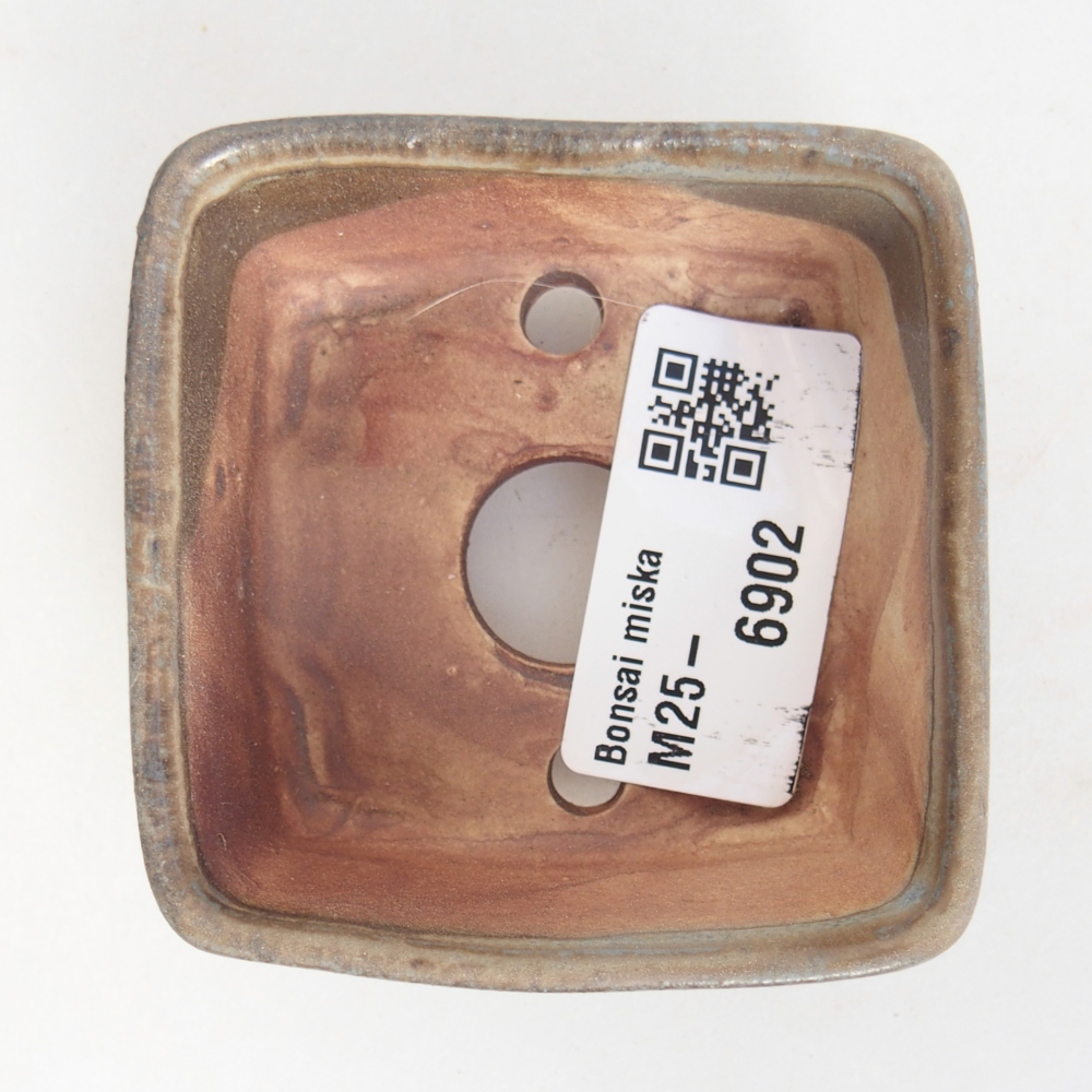kerámia bonsai tál 6 x 6 x 3 cm, barna