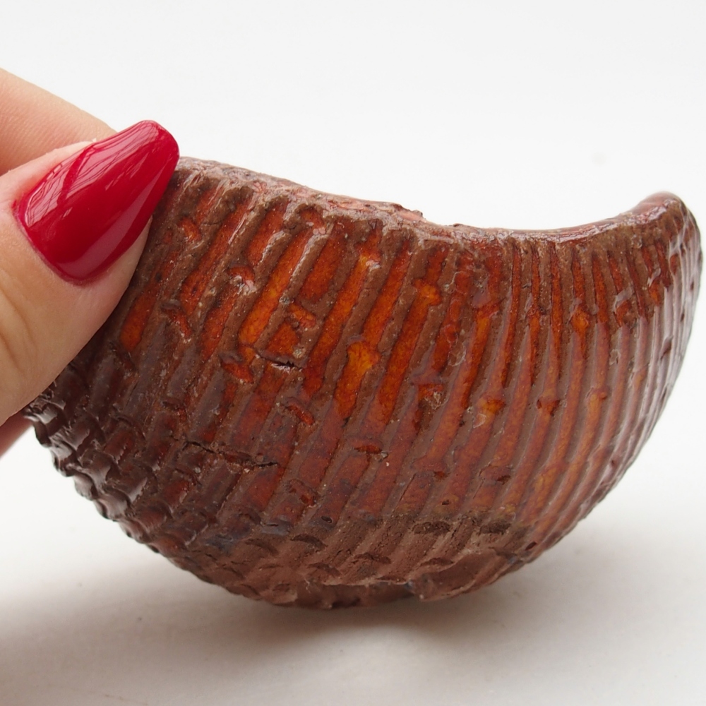 Kerámia kagyló 9 x 9 x 5 cm , narancssárga színű