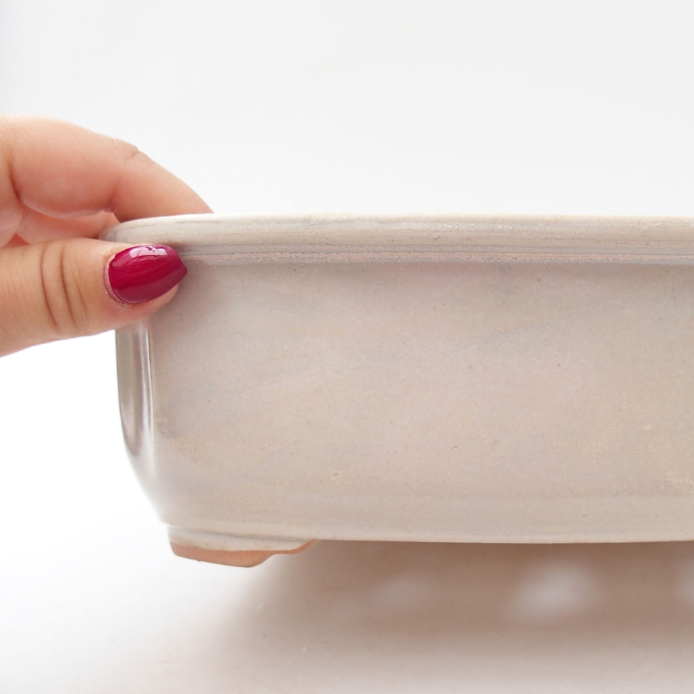 kerámia bonsai tál 24,5 x 21 x 7 cm, bézs színben