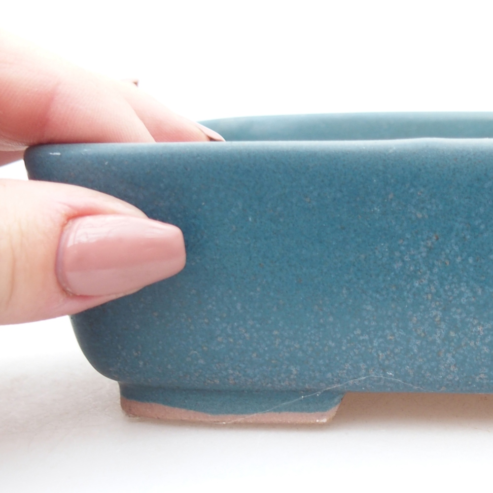 kerámia bonsai tál 15 x 12 x 4,5 cm, kék színben