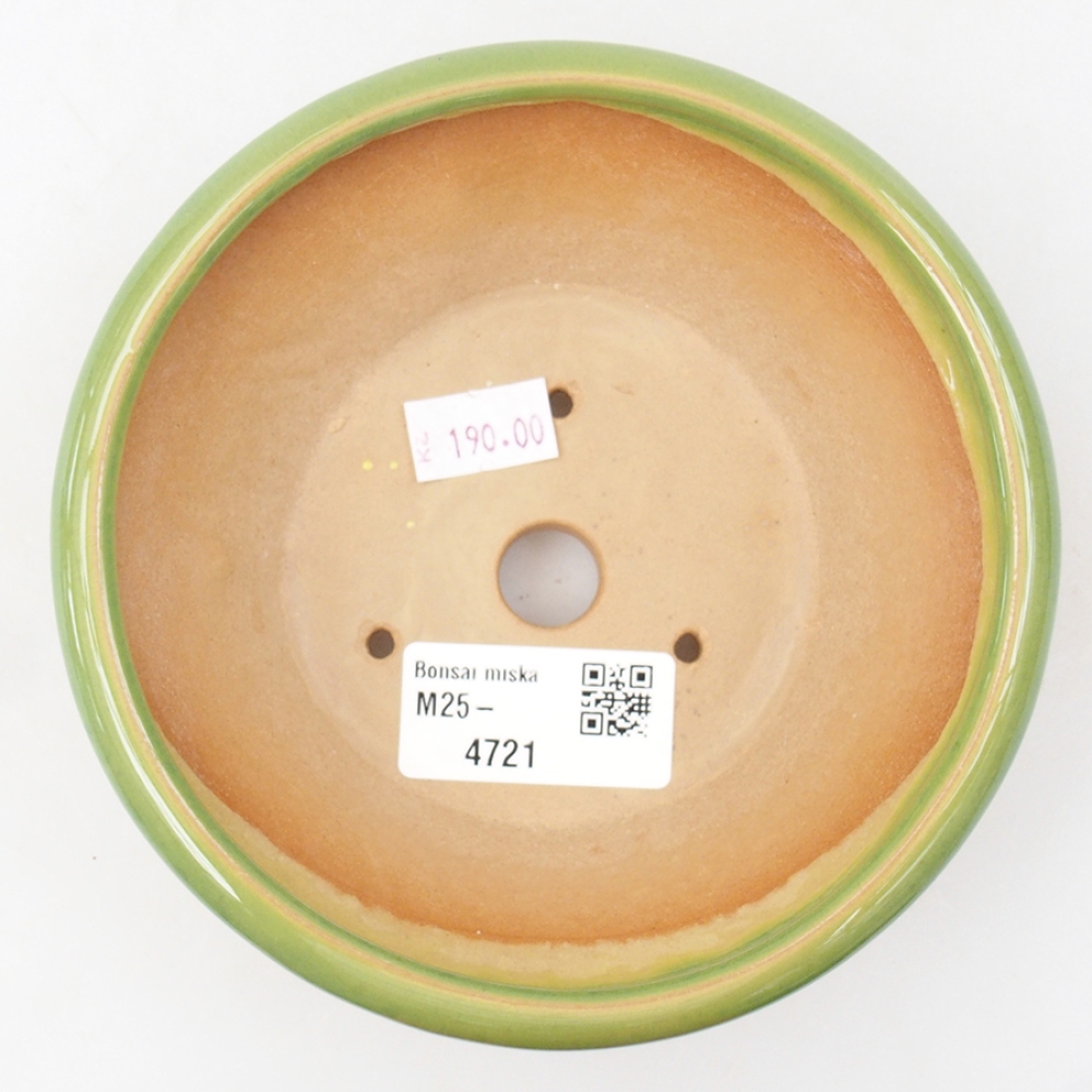 Kerámia bonsai tál 13,5 x 13,5 x 5 cm, zöld