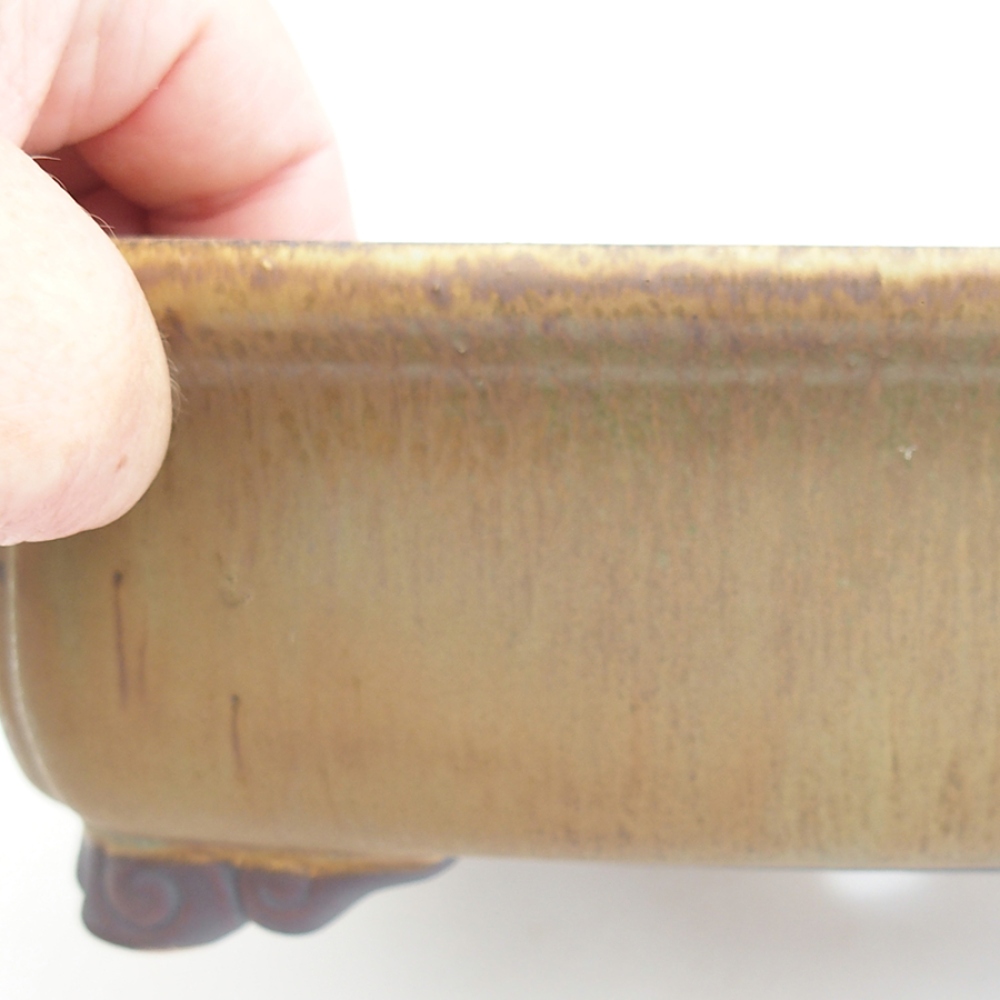 kerámia bonsai tál 24,5 x 19 x 7 cm, zöld